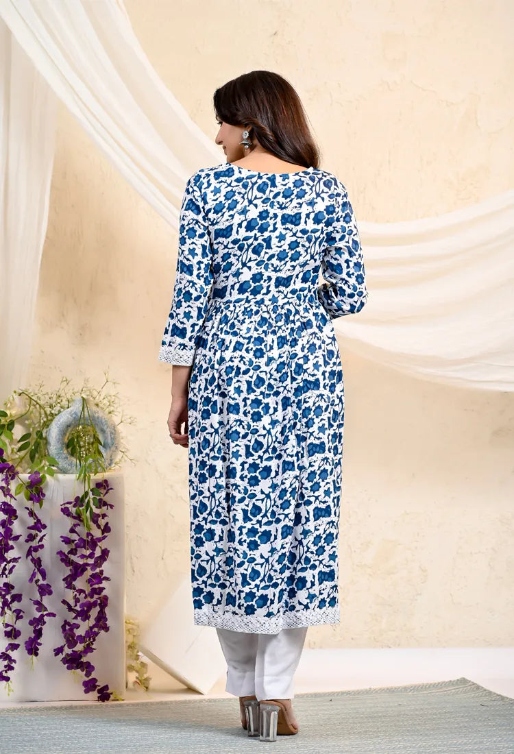 Blue Indigo Rayon Suit Set