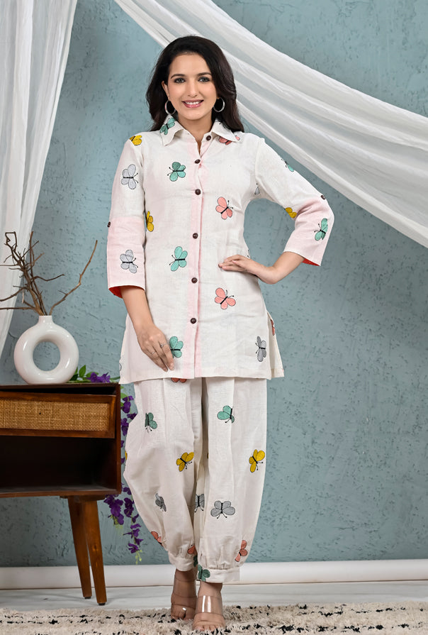 Butterfly Embroidered Co-Ord Set