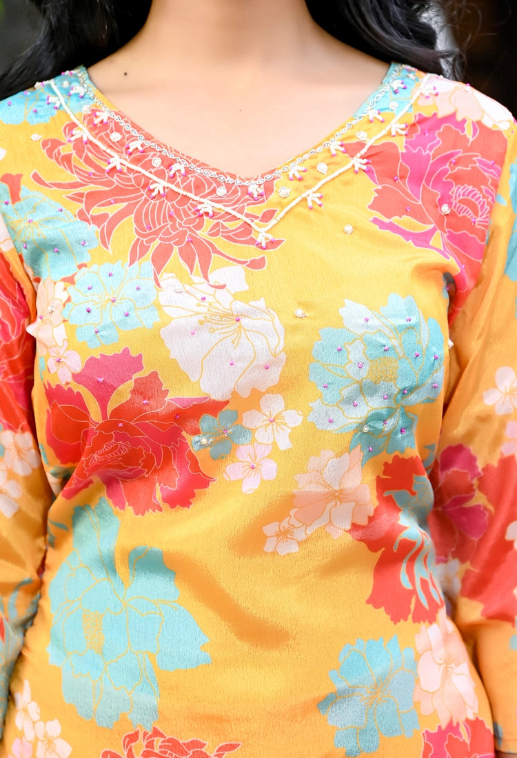 Yellow Floral Suit Set